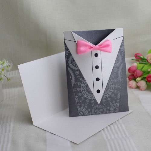 Original Invitation Card Western Suit Invitation Customized 